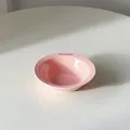 Modern pink ceramic pet feeding bowl for cats and dogs featuring A.CUTE PET text design - Soft Pink Cat Bowl