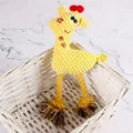 Giraffenförmiges Plüsch-Hundespielzeug mit Quietschfunktion und Baumwollseil-Beinen - Maissamt Baumwollseil Stil / Gelbes Reh