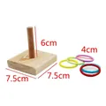 Gedetailleerd maatschema voor houten ringwerpspeelgoed voor papegaaien met ringen - Stijl 1 (Willekeurige Ringkleur)
