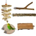Set di 5 giocattoli per uccelli in legno naturale con posatoi e piattaforme per pappagalli - Collezione Giocattoli da 5 Pezzi Tipo 1