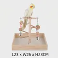 Houten papegaaienstandaard met speeltjes, maat L23xW26xH23CM - Kleine Interactieve Standaard (Stijl 1) / 23x26x23cm