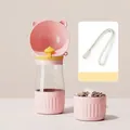 Portable 2-in-1 pink dog water bottle and food dispenser with convenient wrist strap - Water & Food Cup / Pink