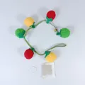 Catena di palline di feltro colorate per gatti con campanello e ventosa - Corda per Gatti Cachi Pomodoro / Stile a Ventosa