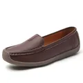 Klassische braune Leder-Loafer für Damen mit weicher Struktursohle und Passform - 38 / Kaffeebraun