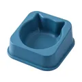 Blue cat face shaped pet bowl for cats and small dogs, durable matte finish plastic - 19.5*18.9*7.7 / Dark Blue