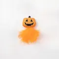 Halloween jack-o-lantern cat toy featuring fluffy orange feathers for interactive play - No. 9 Pumpkin Feather Toy