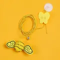 Adjustable hanging bee cat toy with yellow elastic cord and strong suction cup attachment - Bee