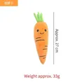 Soft plush squeaky carrot dog toy for teething, approx 27cm length and 33g weight - Carrot