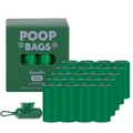 20 rolls of eco-friendly lavender scented green dog poop bags with a matching dispenser - Boxed with Dispenser / 20 Rolls Box / Green