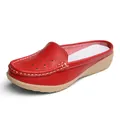 Comode sabot rosse con zeppa da donna con design a intaglio molto traspirante - 35 / Rosso