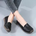 Comodi mocassini neri da donna senza lacci con suola in gomma resistente - 35 / Nero