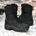 Waterproof black snow boots with warm faux fur lining for winter hiking - 36 / Fleece Lined / Black