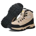 Bottes de randonnée kaki pour hommes avec doublure en fourrure chaude et semelle antidérapante - 39 / Beige Doublé Polaire