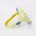 Anti-escape dog harness with blue and yellow stripes and breathable mesh lining - S (Harness Only) / Milk Yellow
