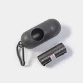 Portable black capsule pet waste bag dispenser with one roll of bags - Capsule Box + Waste Bag / Black