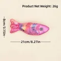 Colorful sparkling fish cat toy with 21cm dimension markers - With Bell Box And Catnip / Rose Red Colorful Fish