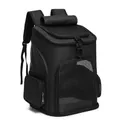Black breathable mesh pet carrier backpack for portable travel with cats and dogs - Expandable Style / Black