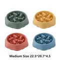 Medium anti-choke slow feeder pet bowls in green, yellow, pink, and blue colors - M / Blue
