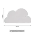 Light gray cloud-shaped silicone pet feeding mat, size 48x26.8cm, waterproof and non-slip - Cloud Mat / 48x26.8cm / Gray