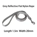 Guinzaglio per cani in nylon piatto riflettente grigio, 1,5m lunghezza, 20mm larghezza - Taglia M / Guinzaglio Grigio