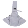 Grey cotton fabric pet sling carrier for small dogs and cats, breathable design - With Phone Pocket / Grey-Cotton
