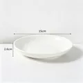 Piatto in ceramica bianca per gatti, diametro 15cm, altezza 2,6cm, ciotola bassa - Ciotola Bianco Unito / Pezzo Singolo