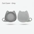 Schattig grijs siliconen blikdeksel in de vorm van een kat voor diervoeding, grijs - Grey Can Lid