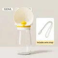 500ml portable dog water bottle with bear-shaped bowl and white lanyard variant - L / White