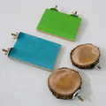 Set di trespoli in legno naturale per uccelli con rivestimento in sabbia e dadi ad alette. - 4 piece set 2