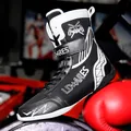 Professionelle High-Top-Ringer- und Boxschuhe in elegantem Schwarz-Weiß-Design - 39 / Schwarz