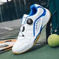 Chaussure de badminton pro blanc et bleu avec système de boucle rotative pratique - 39 / Blanc Et Bleu