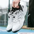 Chaussures de badminton respirantes blanc et noir pour hommes et femmes sport - 38 / Chaussures de Loisirs Sportives (M608) / Blanc Noir