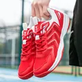 Chaussures de sport respirantes rouges et blanches pour le badminton professionnel - 38 / Chaussures de Loisirs Sportives (M608) / Rouge Blanc