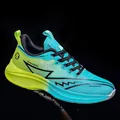 Atmungsaktive Mesh-Laufschuhe in neongrünem und türkisfarbenem Farbverlaufs-Design - 39 / Grasgrün