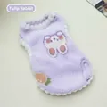 Cute purple plush pet vest with bunny design for small dogs and cats, autumn winter style - XS / Tulip Rabbit