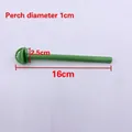 Detail view of green bird cage plastic perch showing 16cm length and 1cm thickness - 16cm / Green
