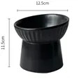Black ceramic tilted pet bowl with high stand for neck protection - High Foot Slanted Mouth Bowl / 1 Piece / Black