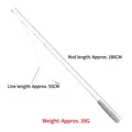 Ausziehbarer Katzenangel-Stab mit 186 cm Rute und 55 cm Schnur, leichtes 39 g Design - Grauer Griff Weißer Stab 4-Teilig (CT195)