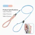 Professional dog training P-leash lead with 0.6mm diameter, lengths from 120cm to 180cm - 120cm Pack / Pink and Ice Blue
