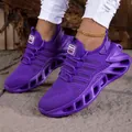 Baskets de course en mesh violettes avec semelles creuses uniques amortissant les chocs. - 36 / Violet