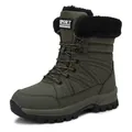 Olivgrüne Damen Winterstiefel mit dickem Kunstfellfutter und Schnürung für den Winter - 36 / Grün