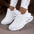 Chaussures de course blanches légères et respirantes avec semelle creuse - Blanc