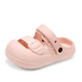 Pink children's closed-toe sandals with soft sole and breathable hollow-out design for beach - 26-27 / Pink