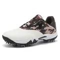 Chaussures de golf professionnelles à crampons et motif camouflage blanc et brun. - 37 / Marron