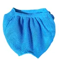 Close-up detail of blue breathable honeycomb mesh fabric for cat muzzle anti-biting mask - Blue