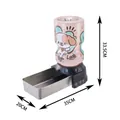 Automatic pet water dispenser with stainless steel bowl and pink cartoon reservoir - Dog Pattern Style / 4L Capacity