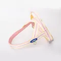 Breathable pink and yellow striped dog harness with mesh lining for small pets - S (Harness Only) / Cream Pink