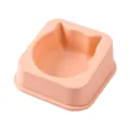 Durable peach pink pet food bowl featuring a cute cartoon cat face shape design and non-slip base - 19.5*18.9*7.7 / Pink