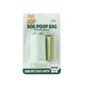 Portable dog poop bag dispenser with 15 scented green waste bags in retail pack - Mint Green Bag Set / Blister Card (1 Roll 15 Bags)