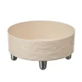Cream-colored textured pet raised bowl with silver metal legs for neck protection and comfort - Bowl Stand (Water Ripple) / White